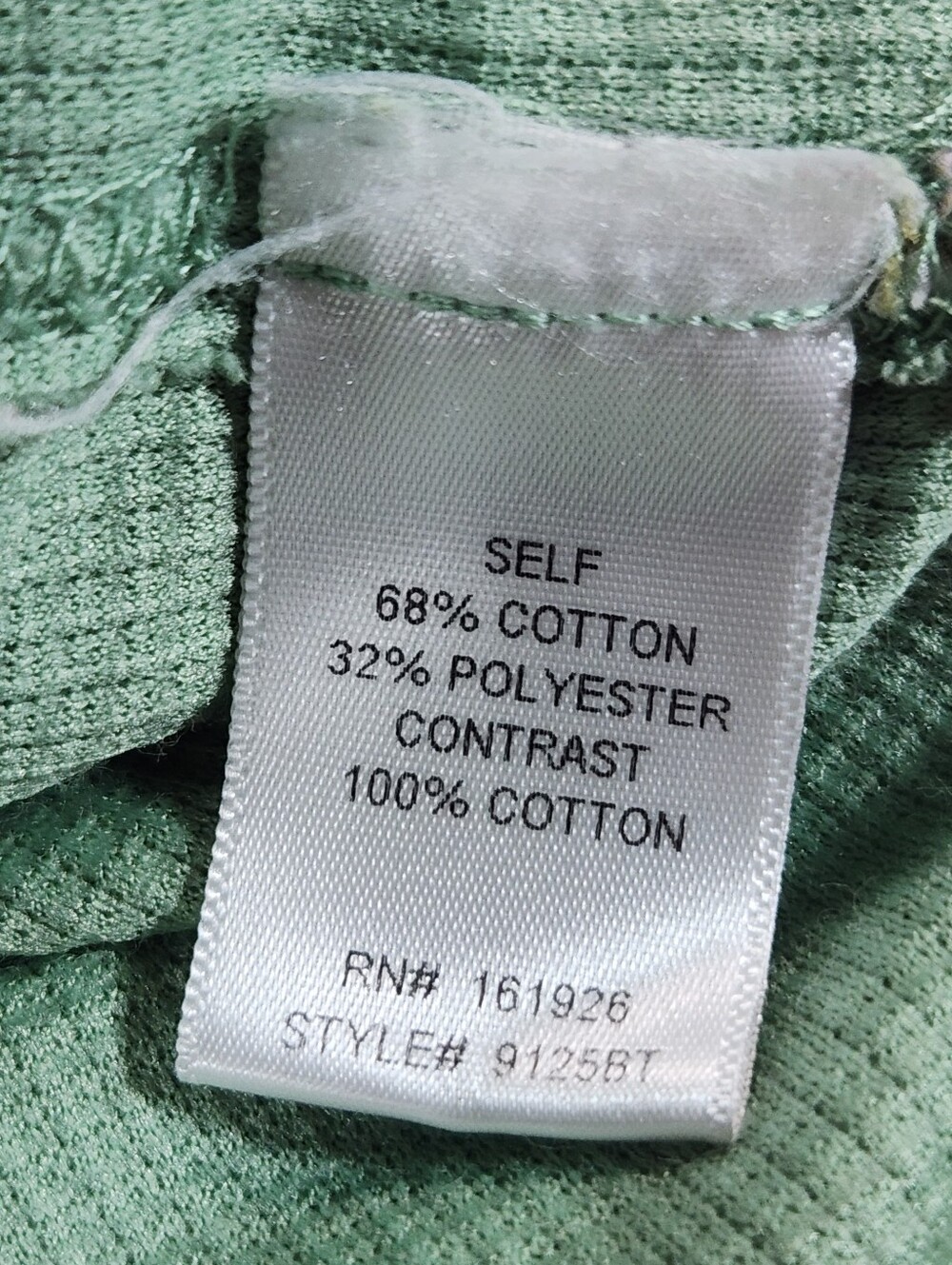 Blue Velvet Sage Green Crewneck Sweater with Yellow Floral Trim Oversized Large - Picture 7 of 8